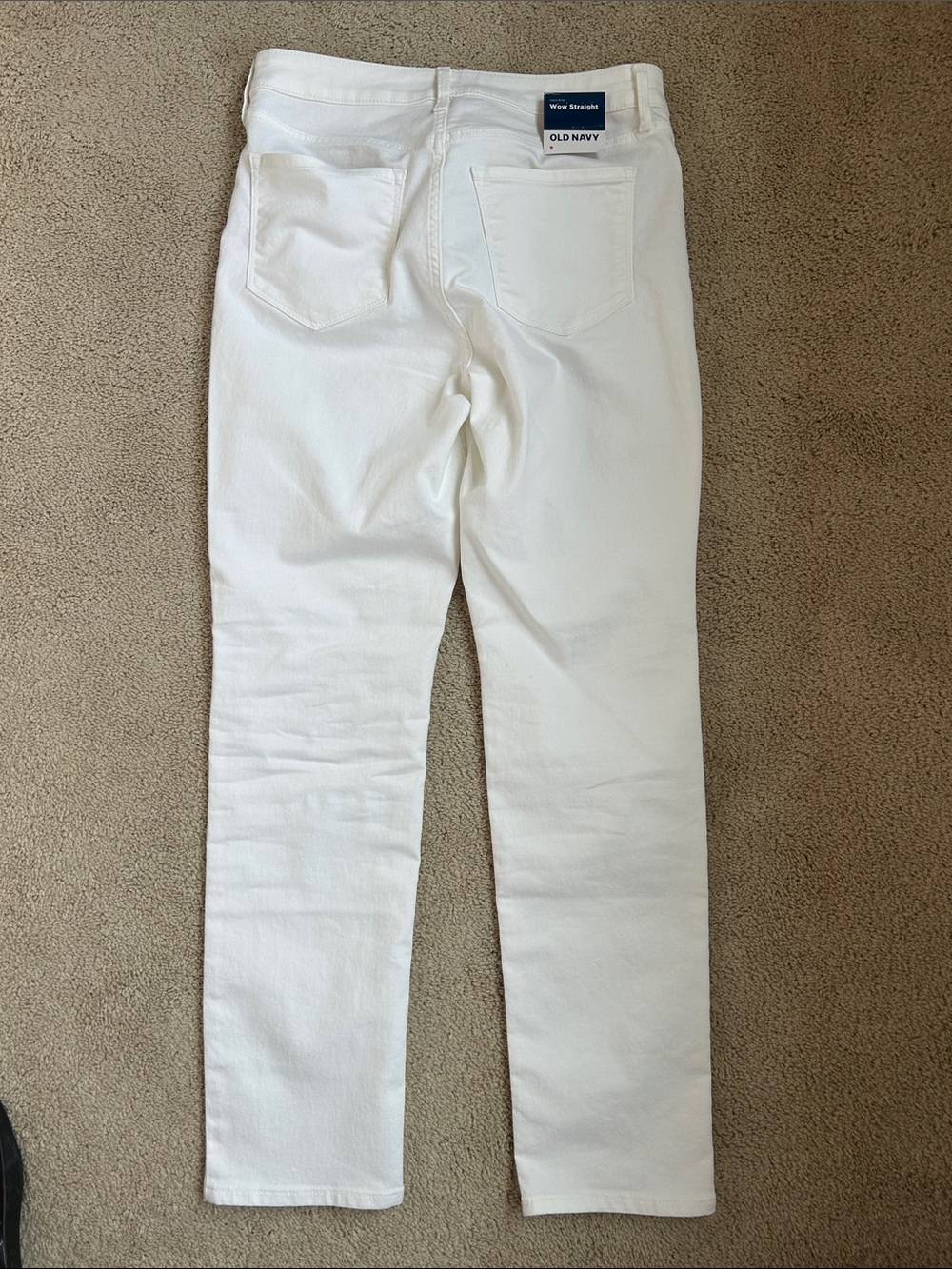Old Navy white high rise wow straight jeans, 8 - Picture 2 of 3